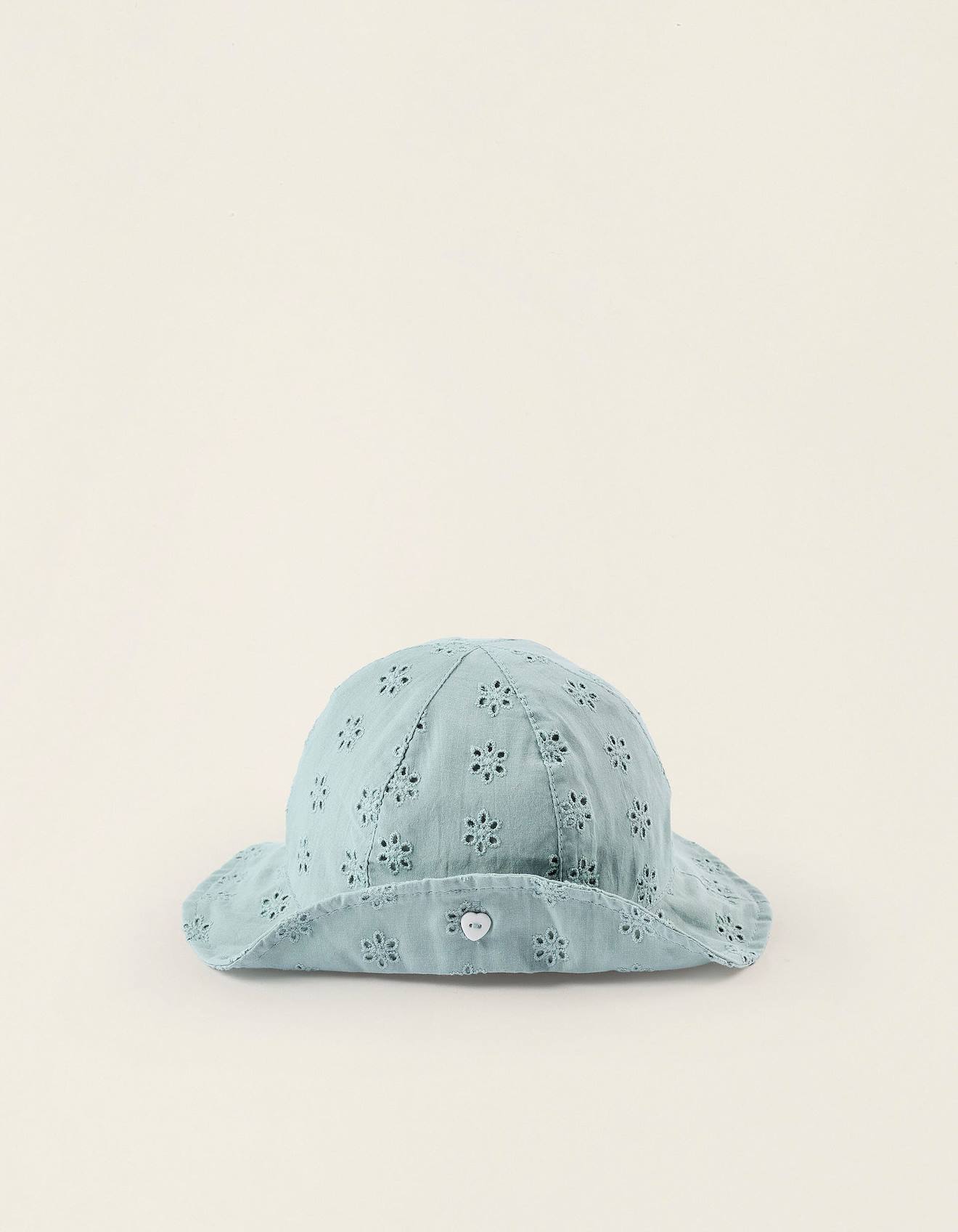 Chapeau Avec Broderie Anglaise Bleu Clair