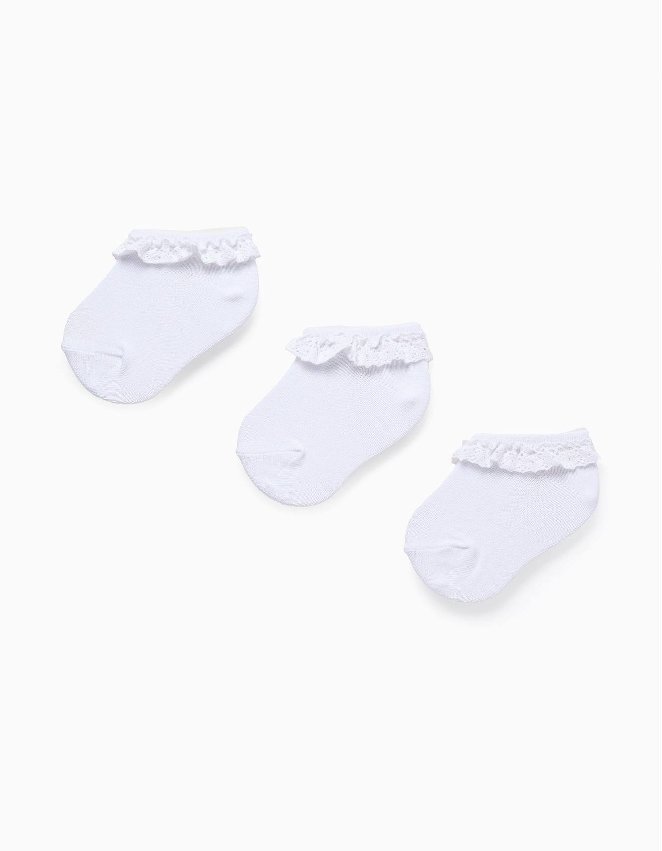 Pack 3 Socquettes À Volants En Crochet Blanc