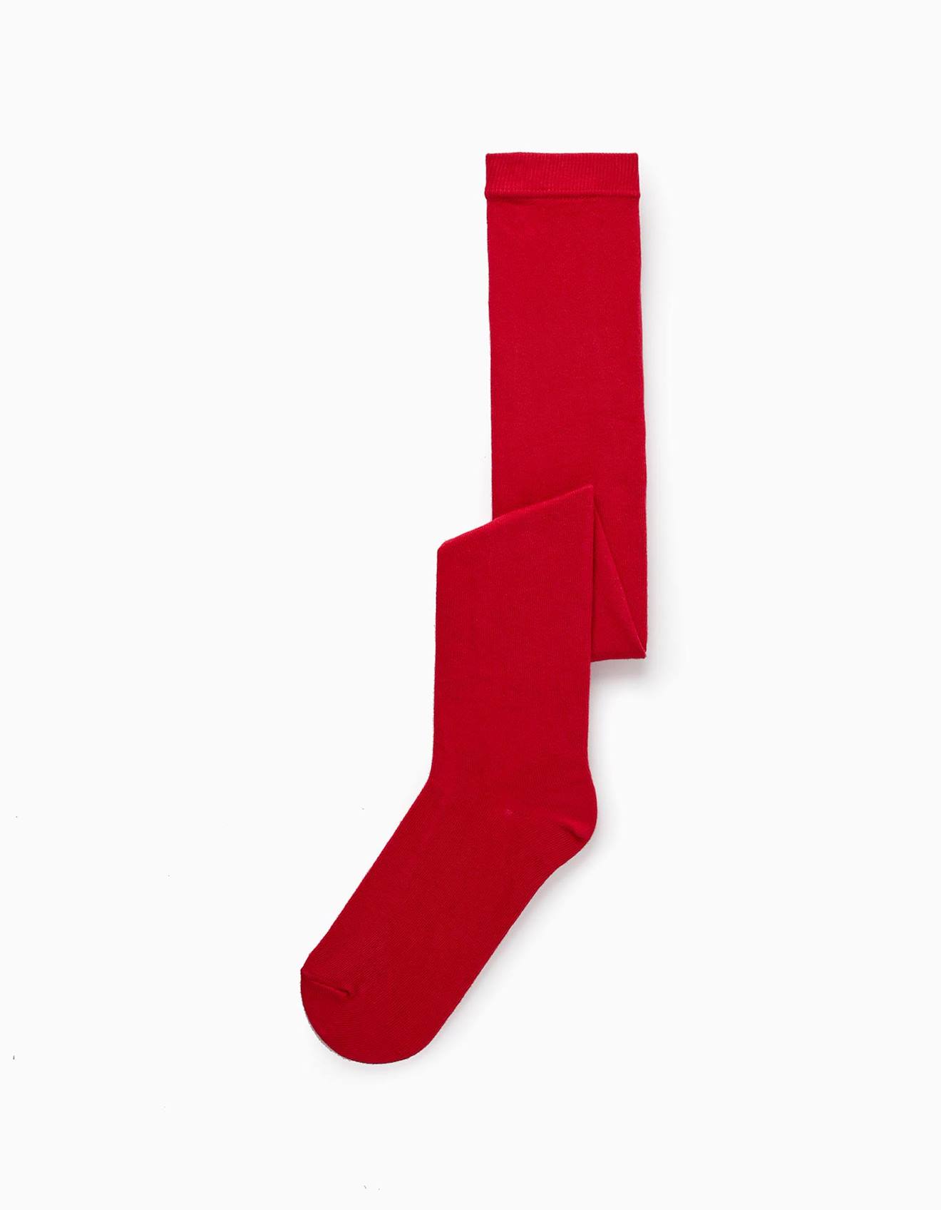 Collant En Coton Anti-boulochage Rouge Foncé