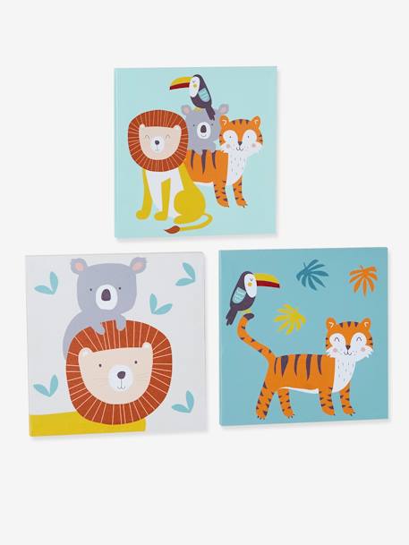 Les 3 Toiles Imprimees Sweet Jungle Multicolore Vertbaudet