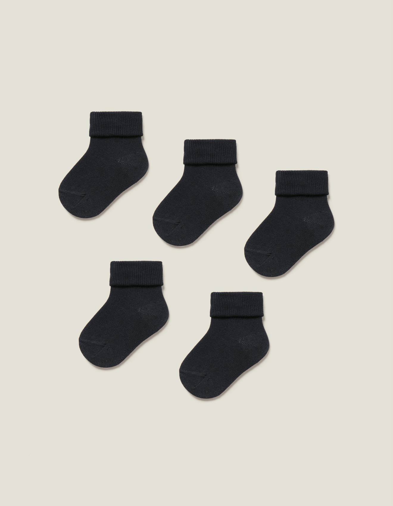 Pack 5 Paires De Chaussettes Avec Revers Bleu Foncé