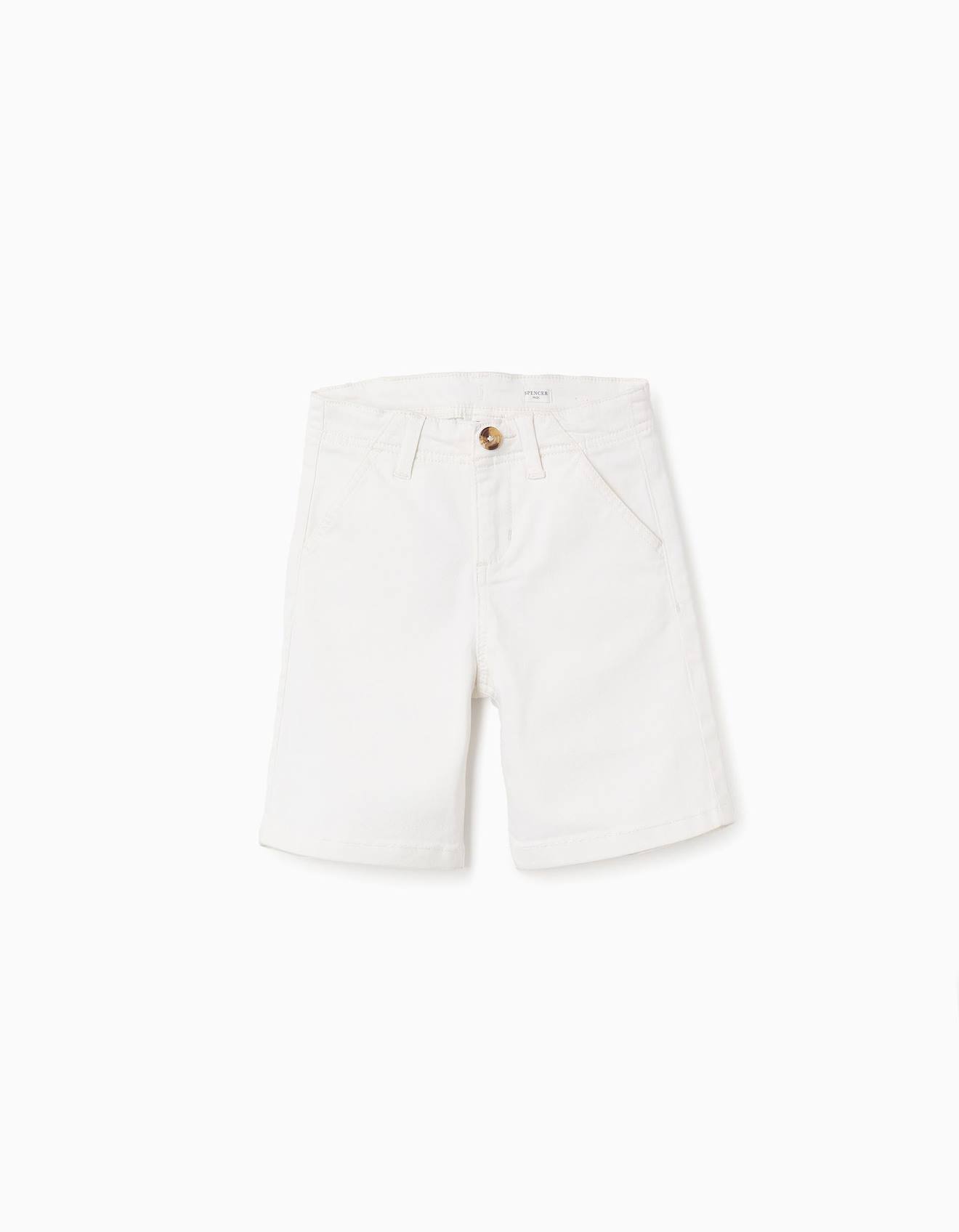 Short Chino En Sergé Beige Clair