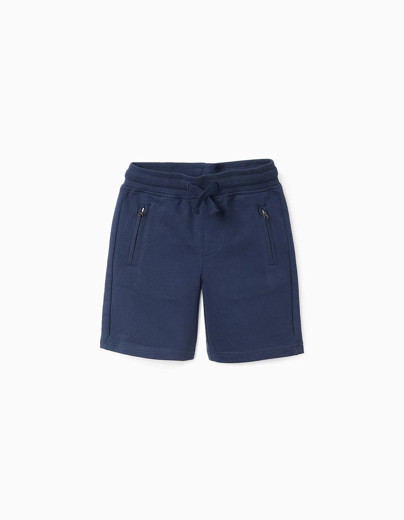 Short Avec Poches À Fermeture Éclair Bleu Foncé