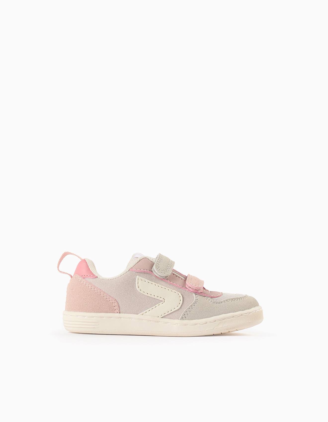 Baskets En Suédine Et Mesh Beige Clair