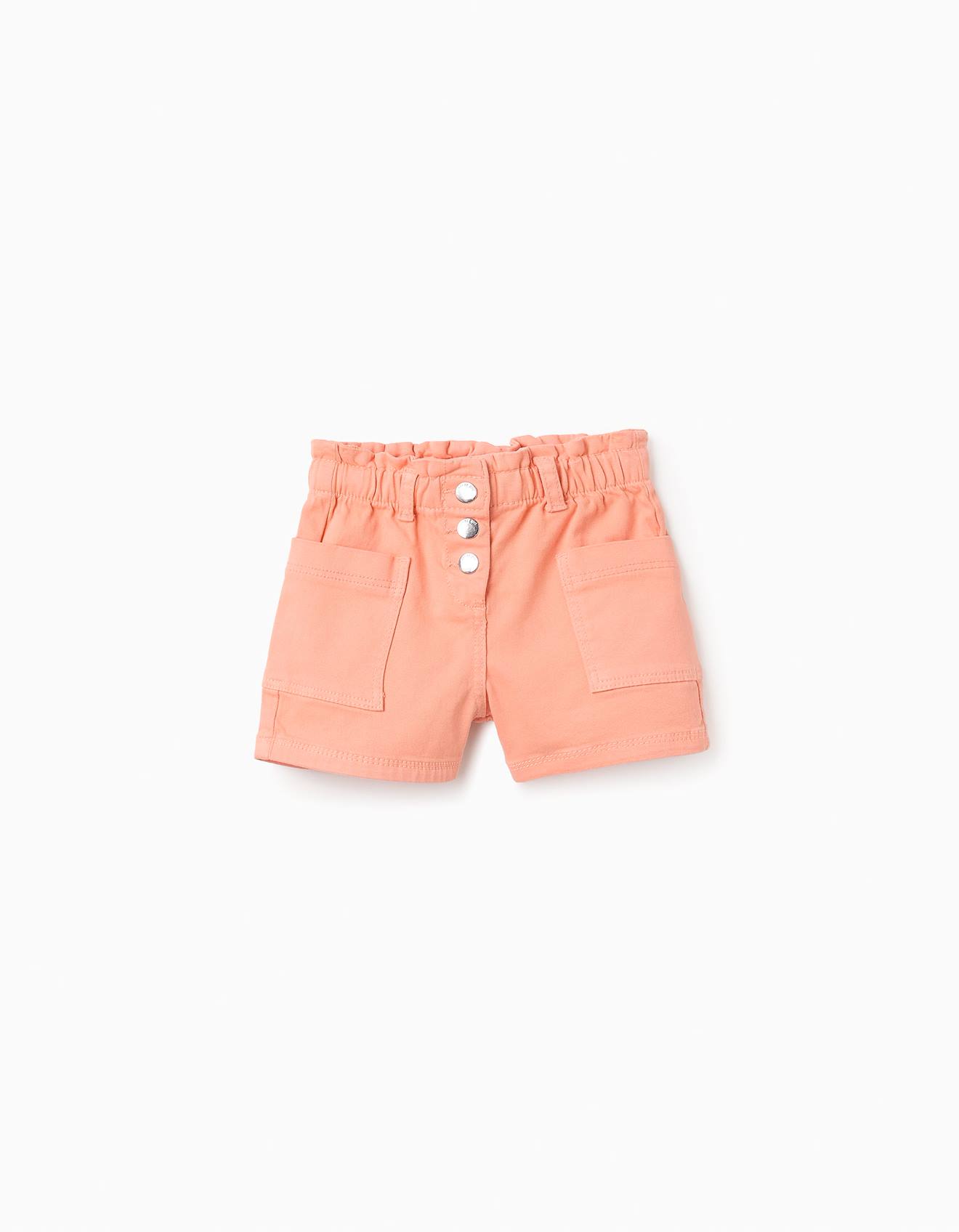 Short Avec Taille Paperbag Orange