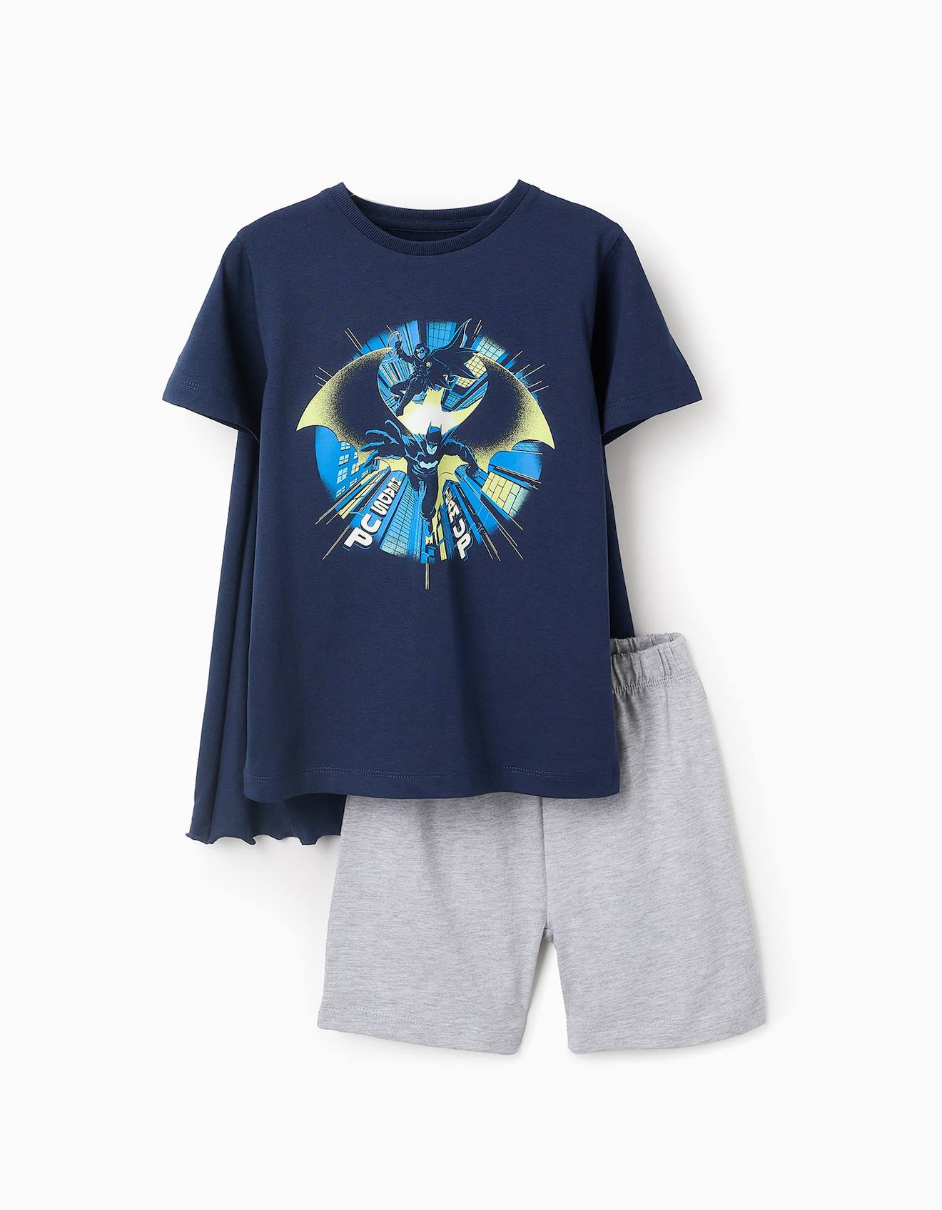 Pyjama En Coton Avec Cape Batman Bleu Foncé