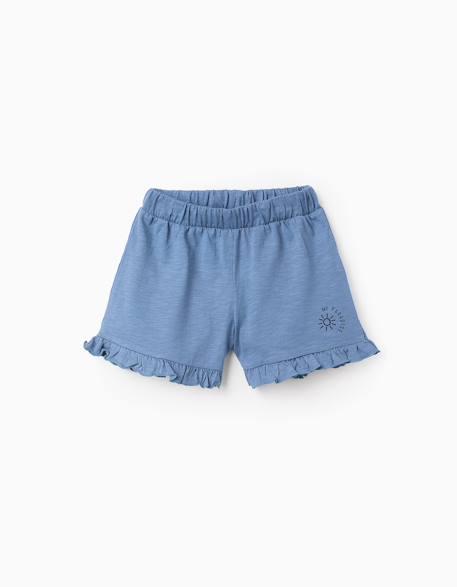 Fille-Short-Short en coton à volants