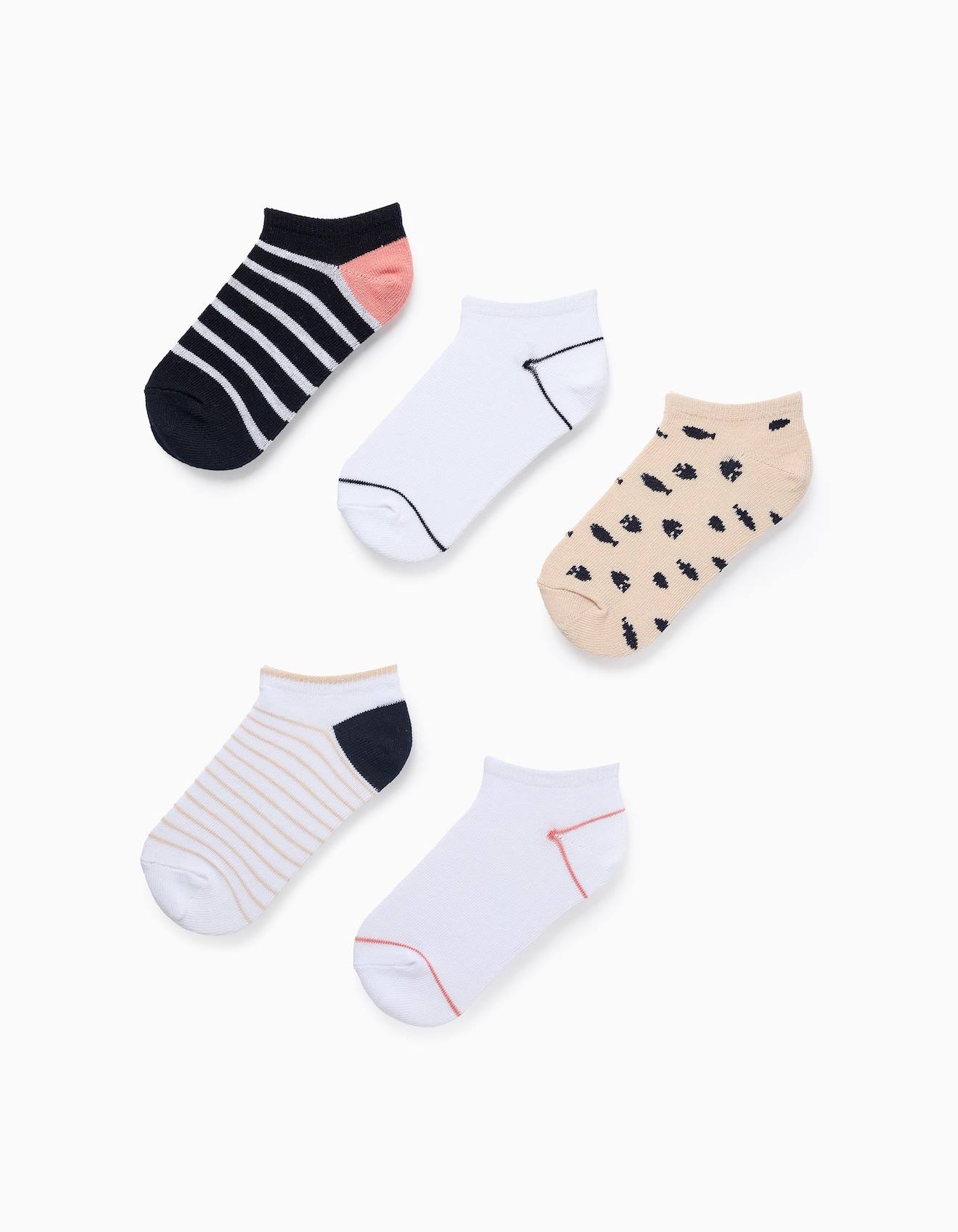 Pack 5 Paires De Socquettes Multicolore