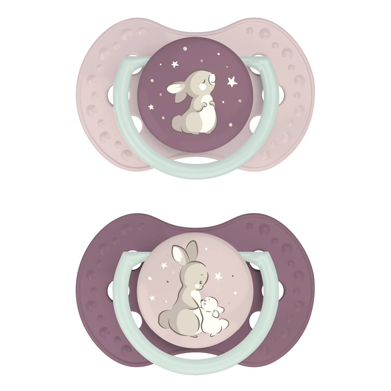 Lot De 2 Sucettes Dynamique Lovi Nuit & Jour Rose