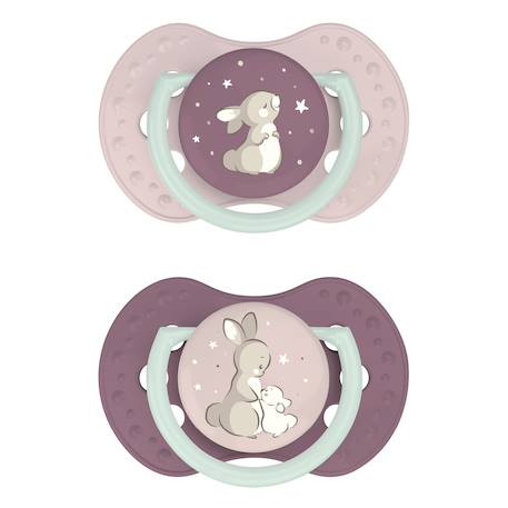 Difrax - Lot De 2 Sucettes Dynamique Lovi Nuit & Jour Rose