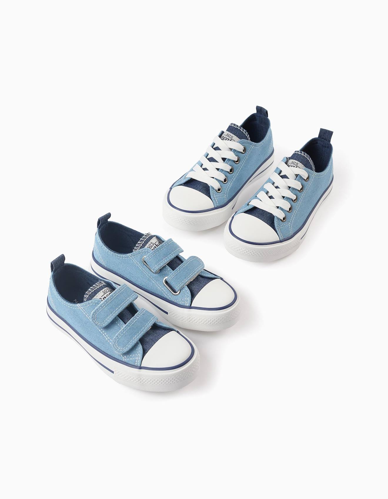 Baskets En Jean Bleu