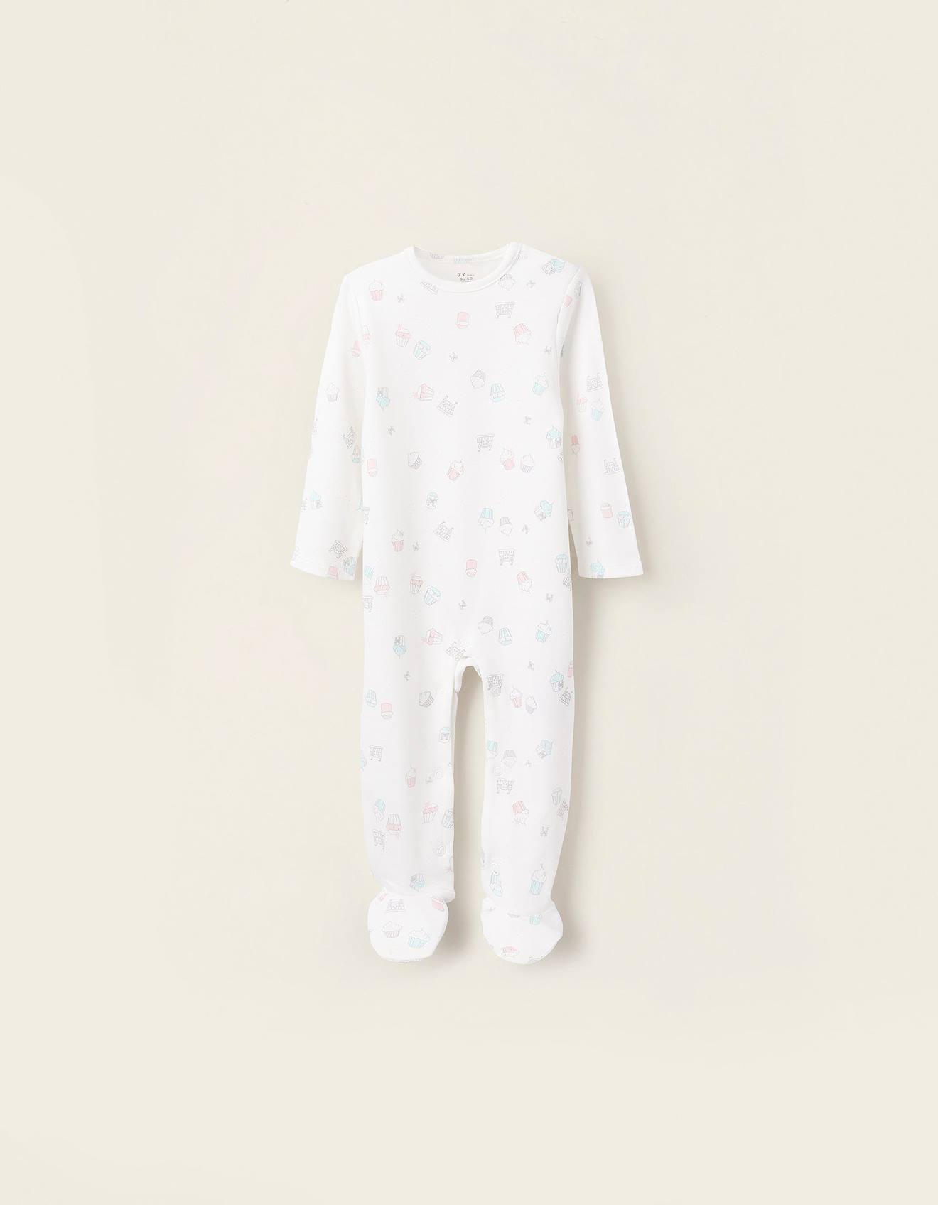 Grenouillère En Coton À Motif Blanc