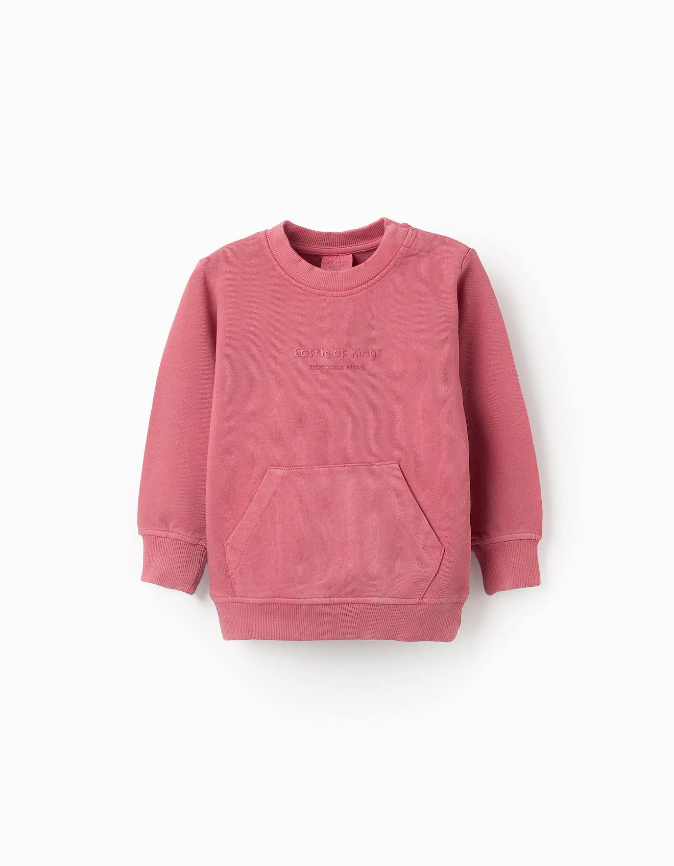 Sweat En Coton Avec Poche Kangourou Rose Foncé