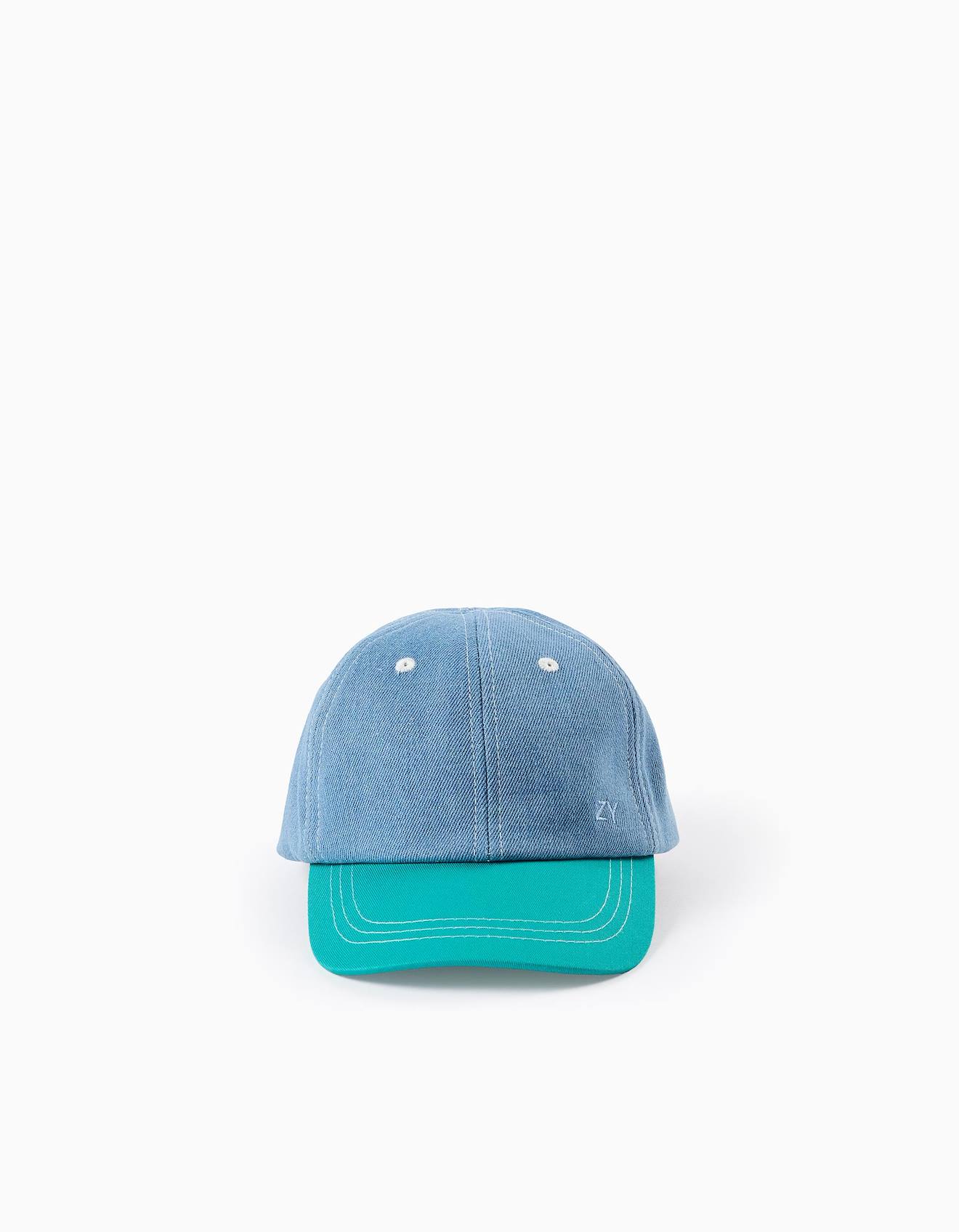 Casquette En Jean Et Sergé Vert