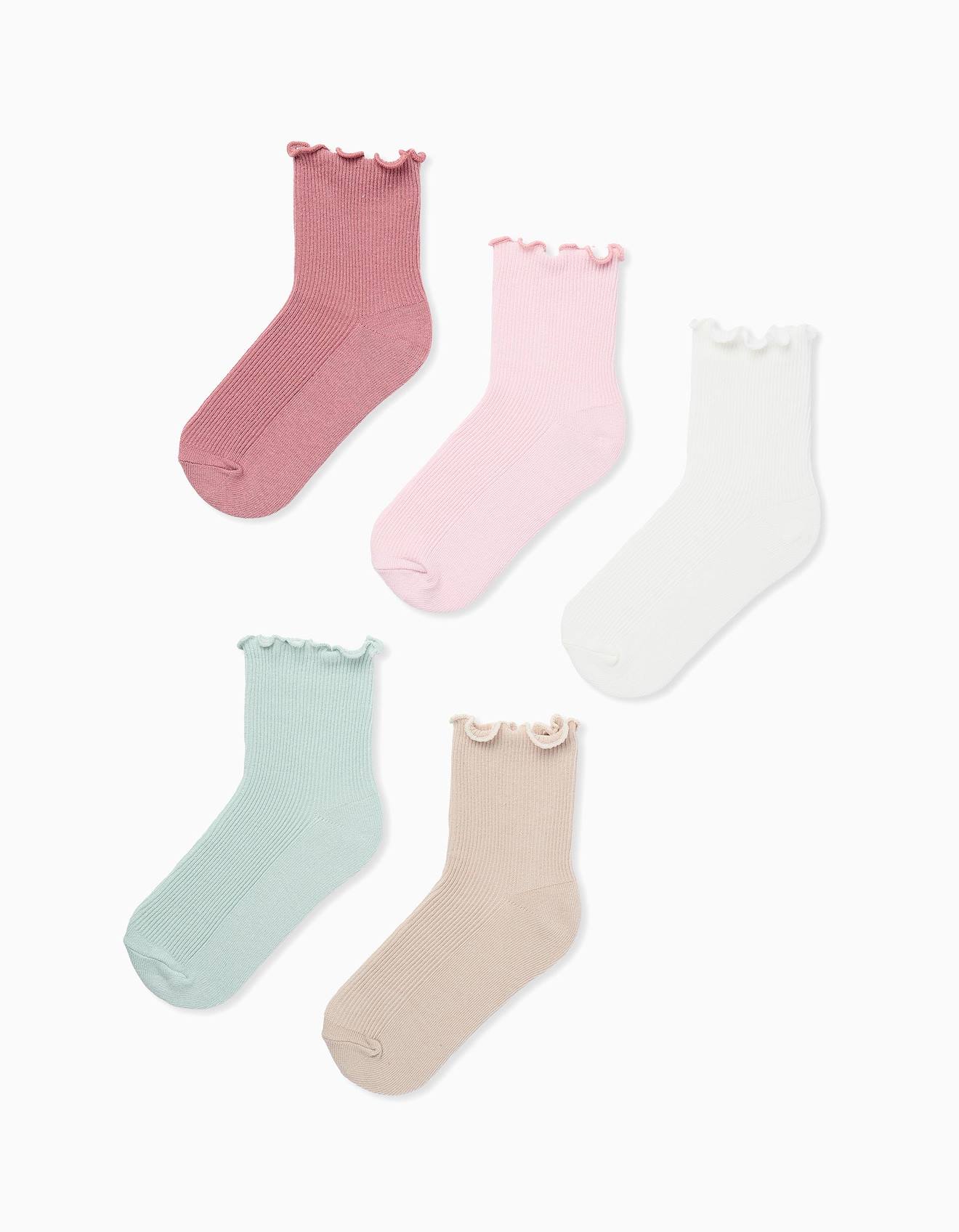 Pack 5 Paires De Chaussettes À Côtes Multicolore