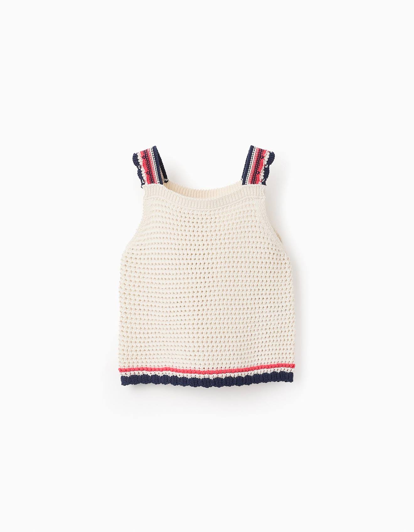 Top En Maille Ajourée Blanc