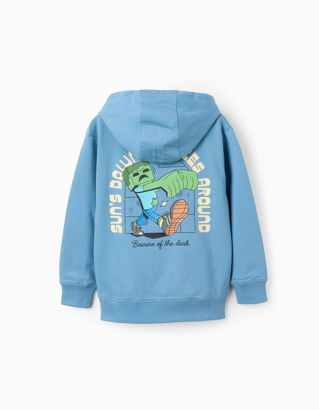 Sweat En Coton À Capuche Minecraft Bleu