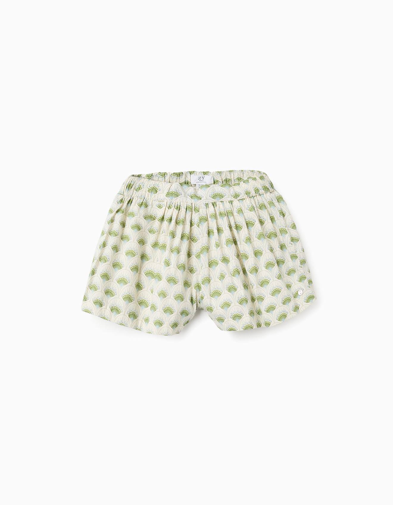 Short Avec Motif Floral Vert Clair