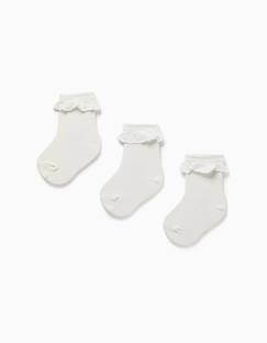 Pack 3 paires de chaussettes avec broderie anglaise  - vertbaudet enfant