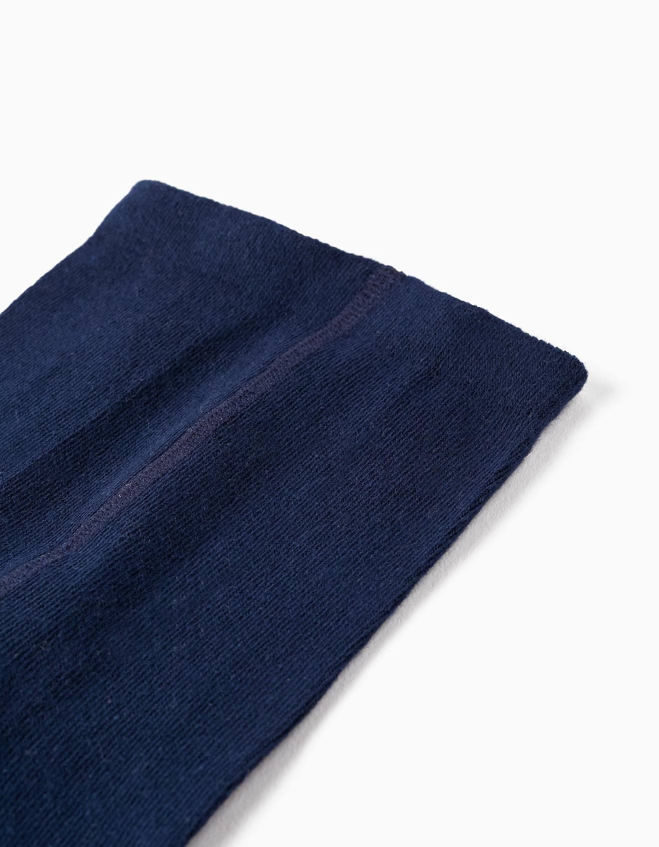 Collants En Tricot De Coton Avec Nœud Bleu Foncé (Zippy) - Image 1
