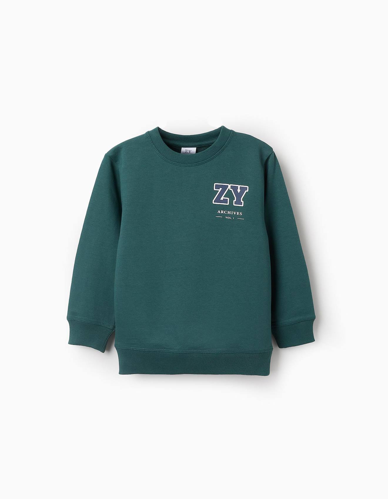 Sweat Avec Imprimé En Relief Vert Foncé