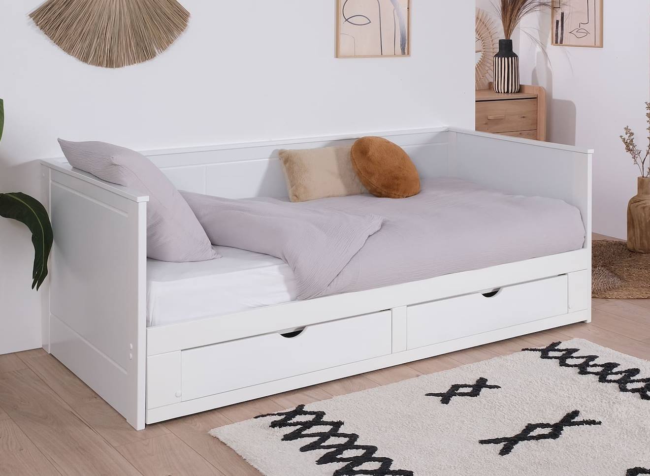 Lit Banquette Extensible Miho Blanc
