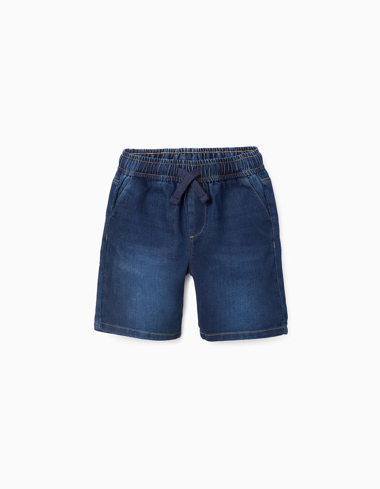Short En Jean Avec Cordon Bleu Foncé