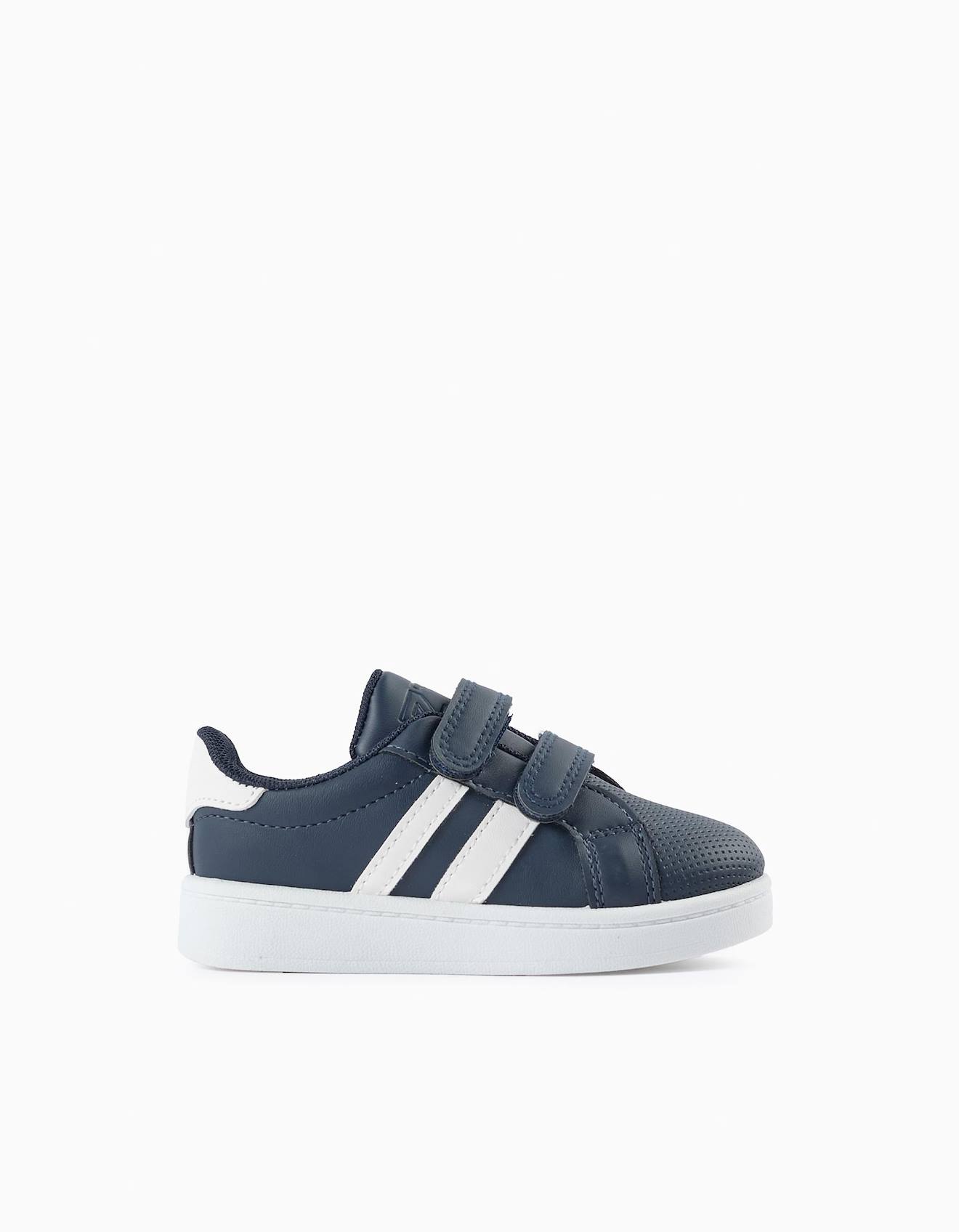Baskets Avec Rayures Bleu Foncé