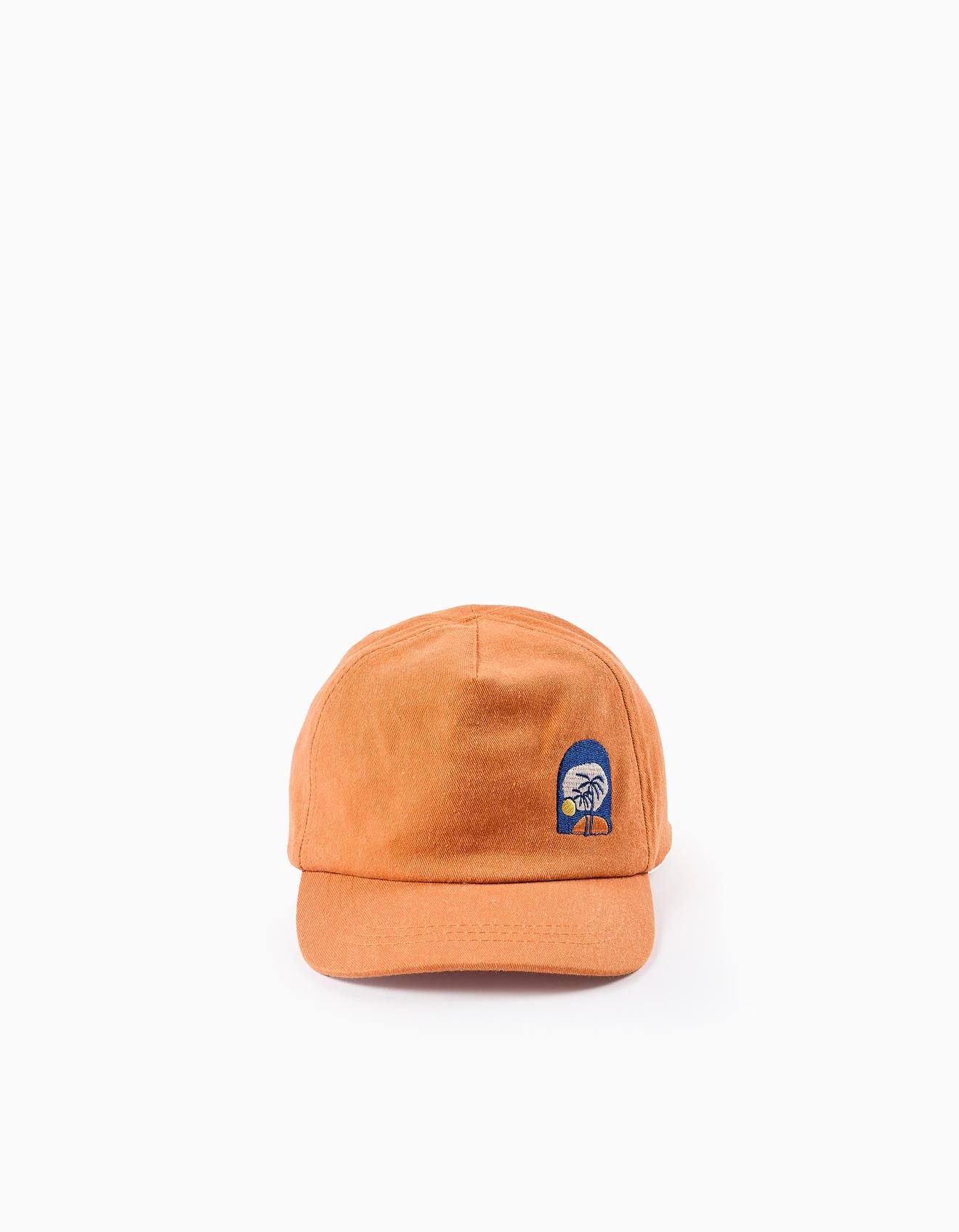 Casquette En Coton Orange Clair