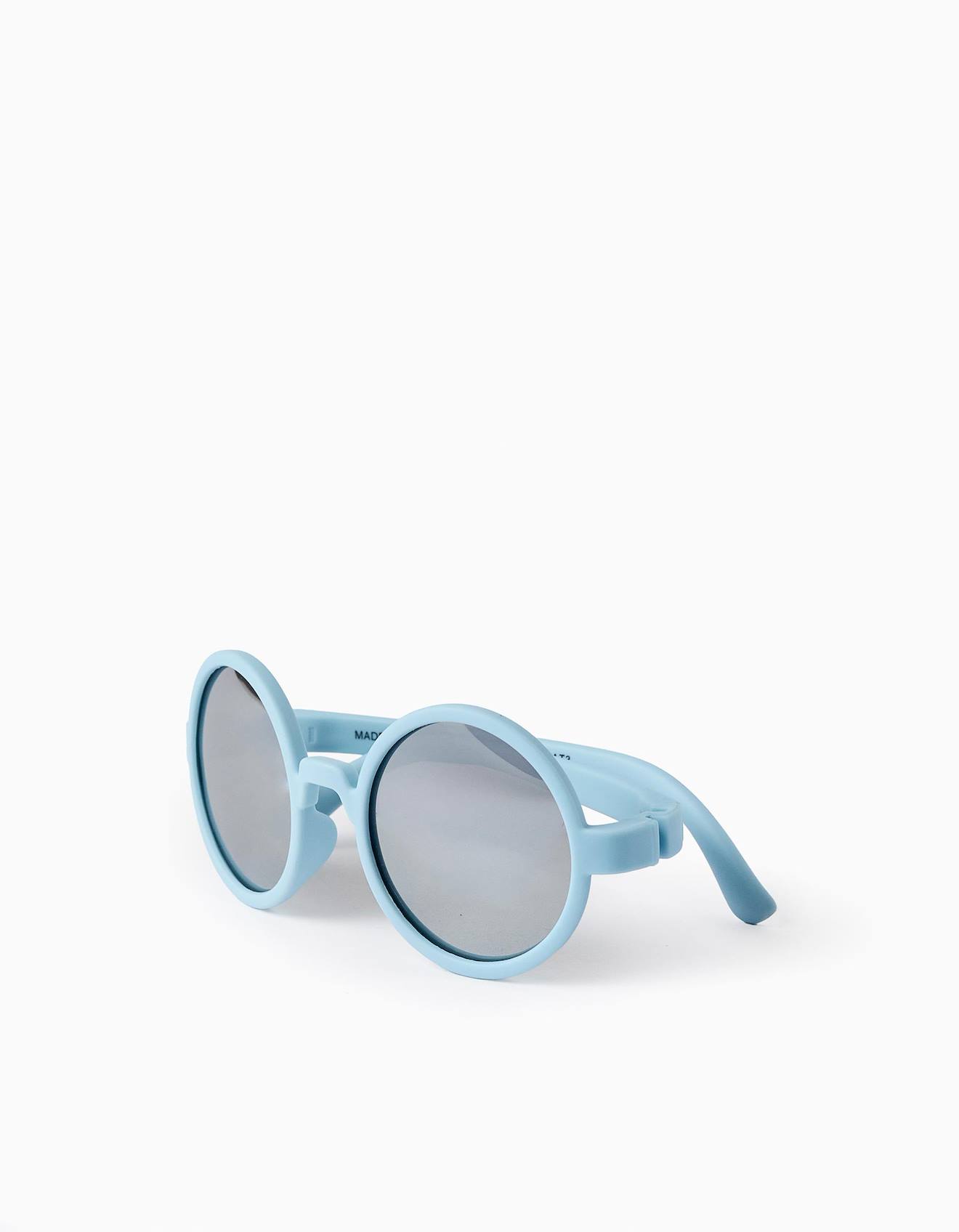 Lunettes De Soleil Rondes Uv400 Ultra Flexibles Bleu Clair