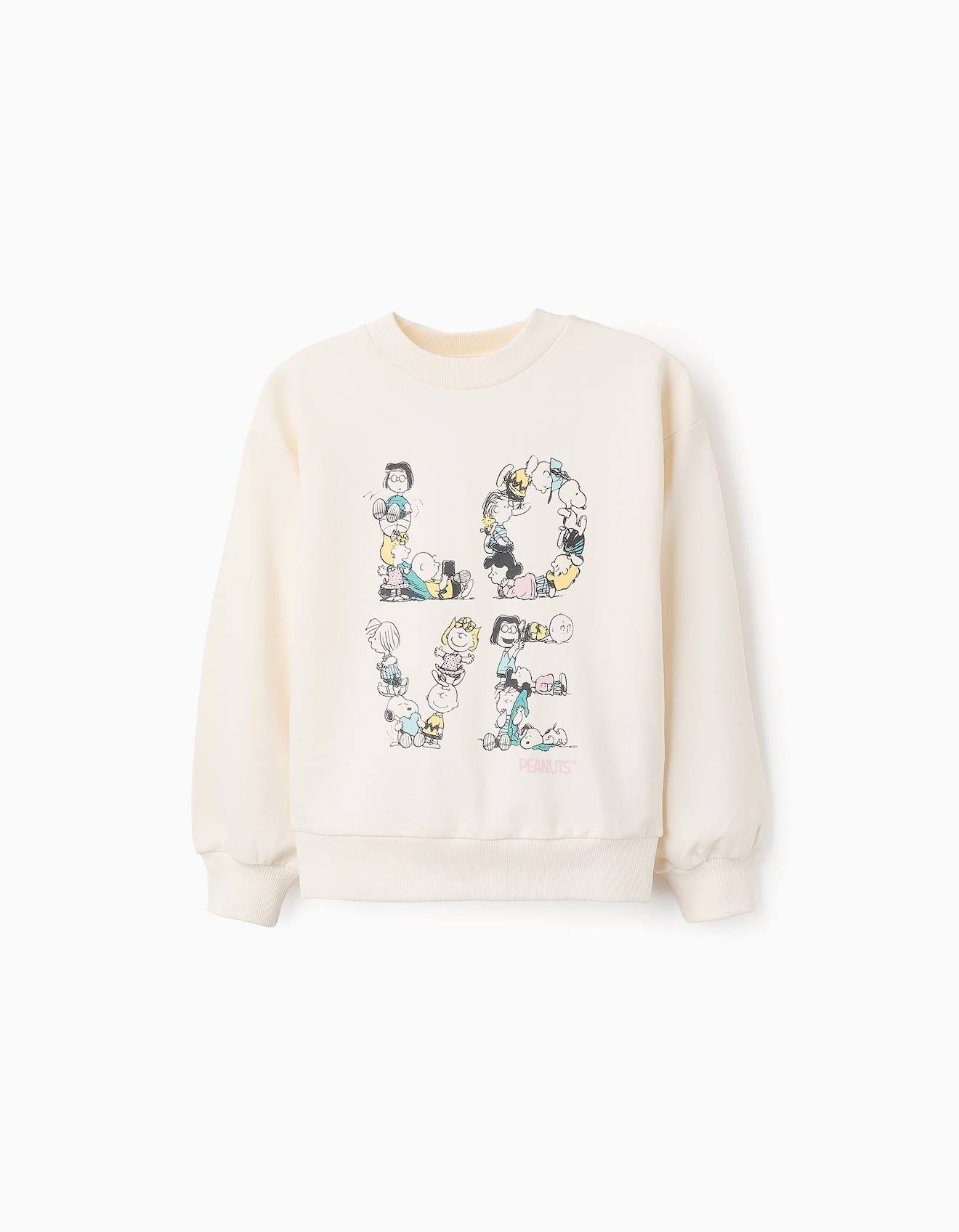 Sweat En Coton Snoopy Blanc