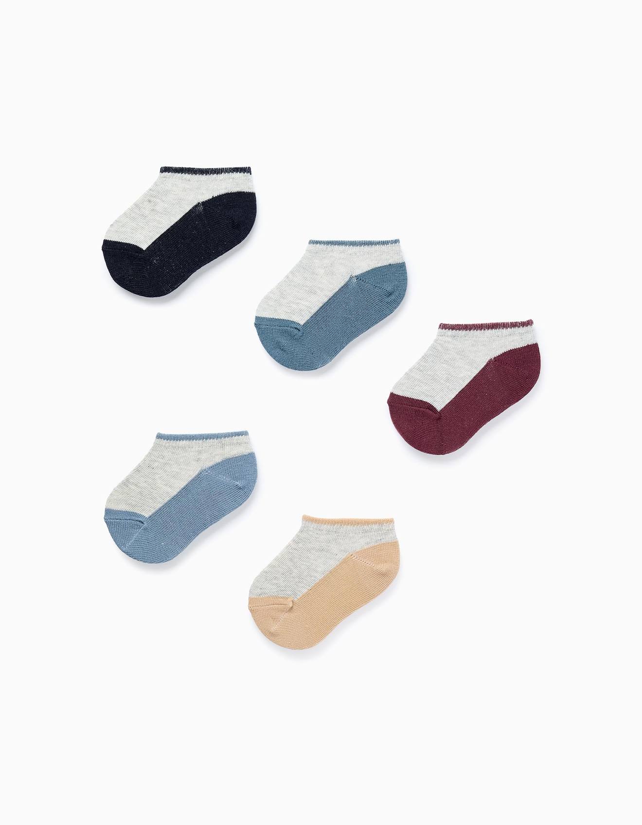 Pack 5 Paires De Chaussettes Courtes Bicolores Multicolore