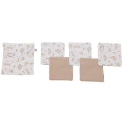 -Lot de 5 lingettes lavables biscuit