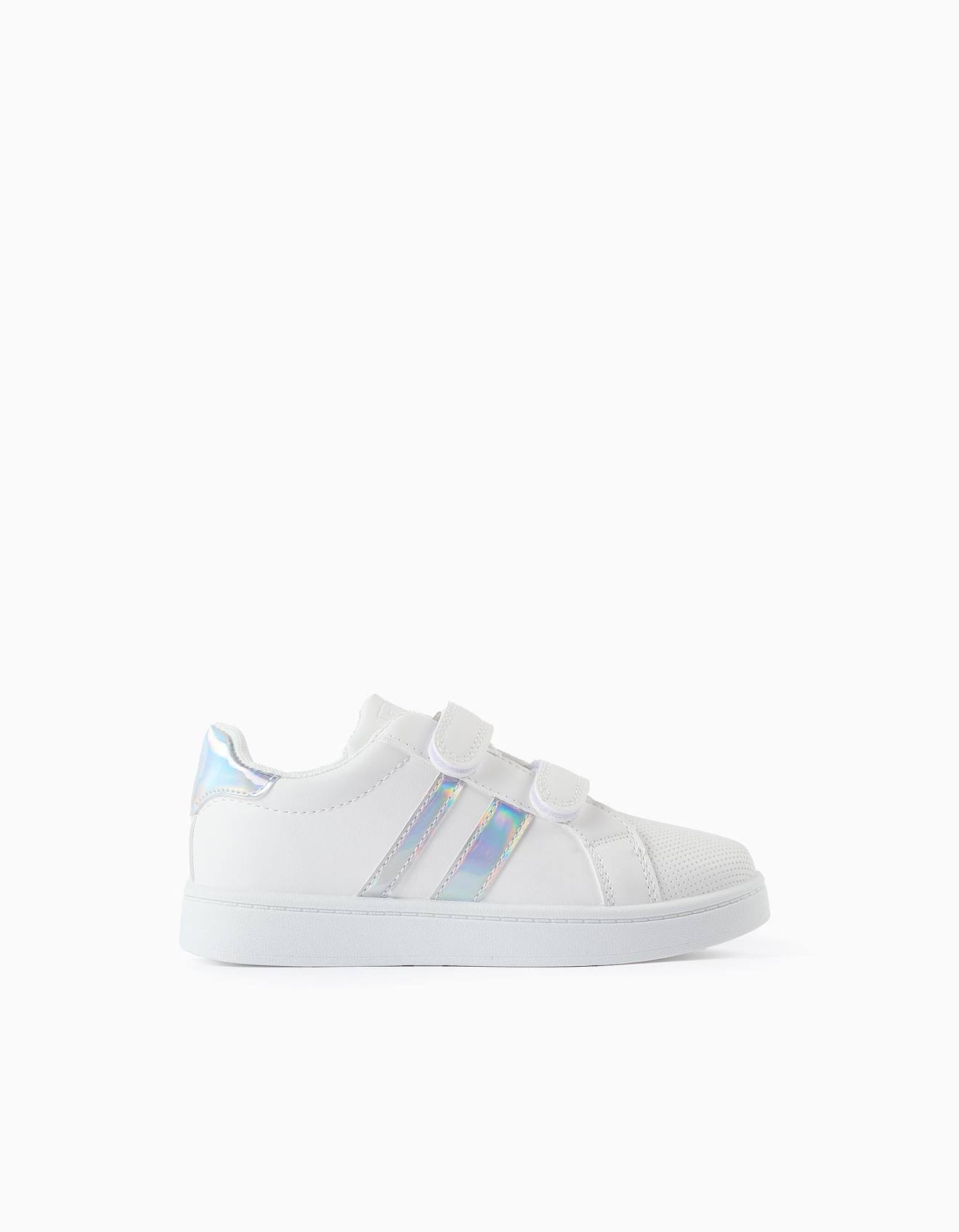 Baskets Avec Détails Iridescentes Blanc