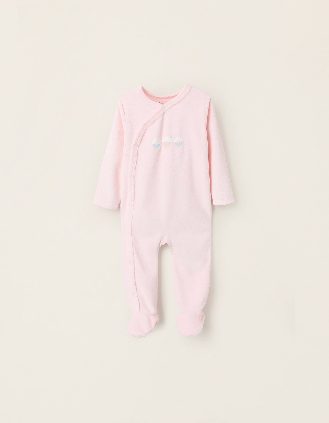 Grenouillère En Velours Rose Clair