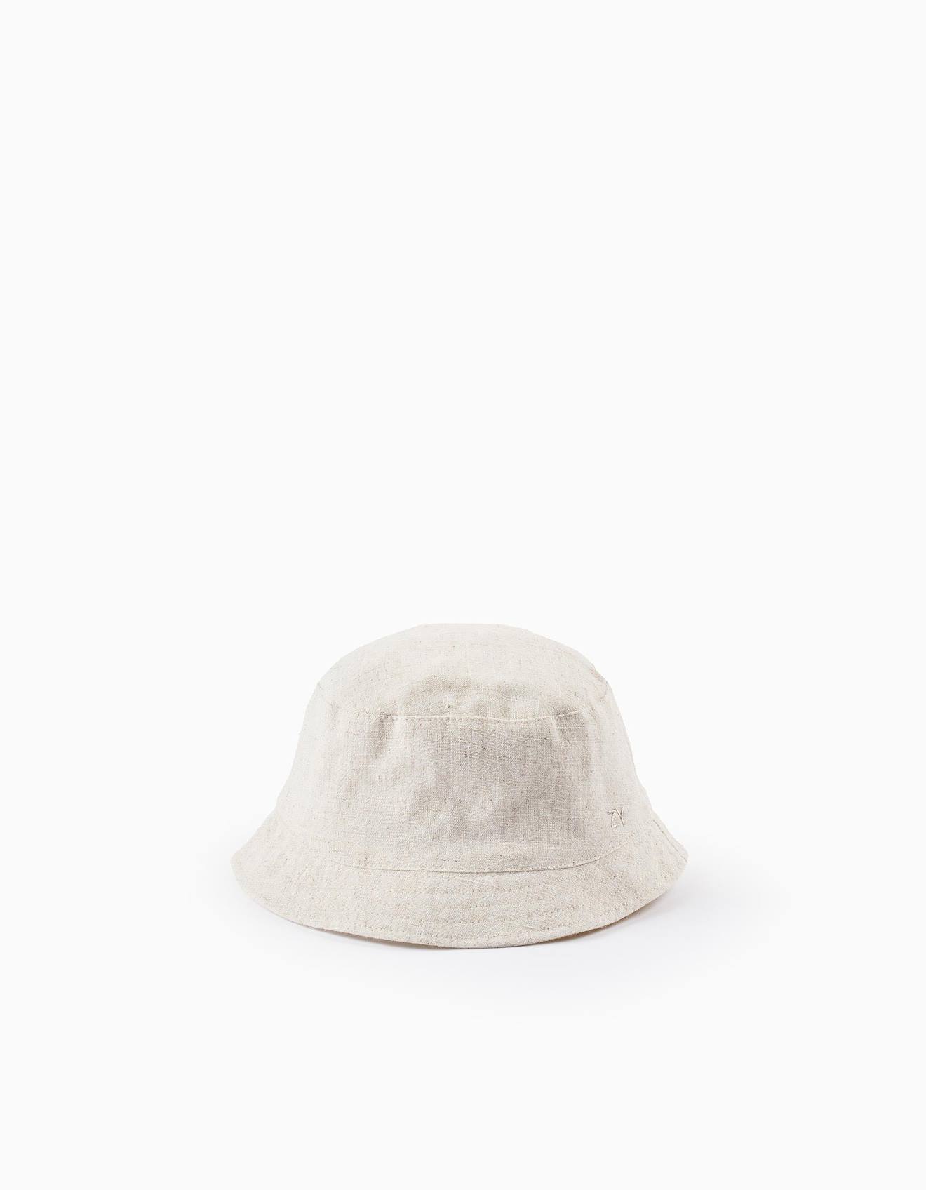 Chapeau Avec Lin Beige Clair