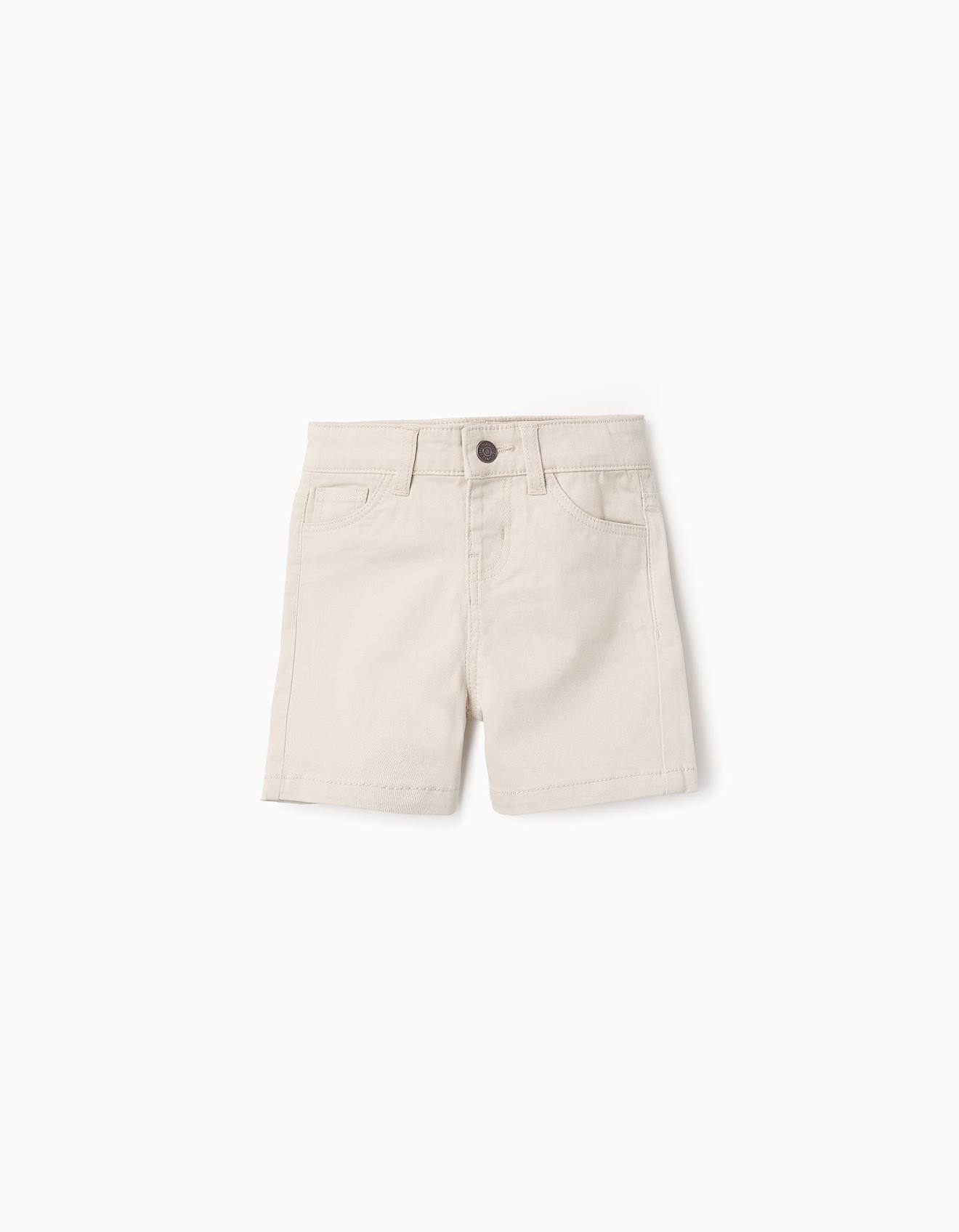 Short En Sergé En Coton Gris Clair