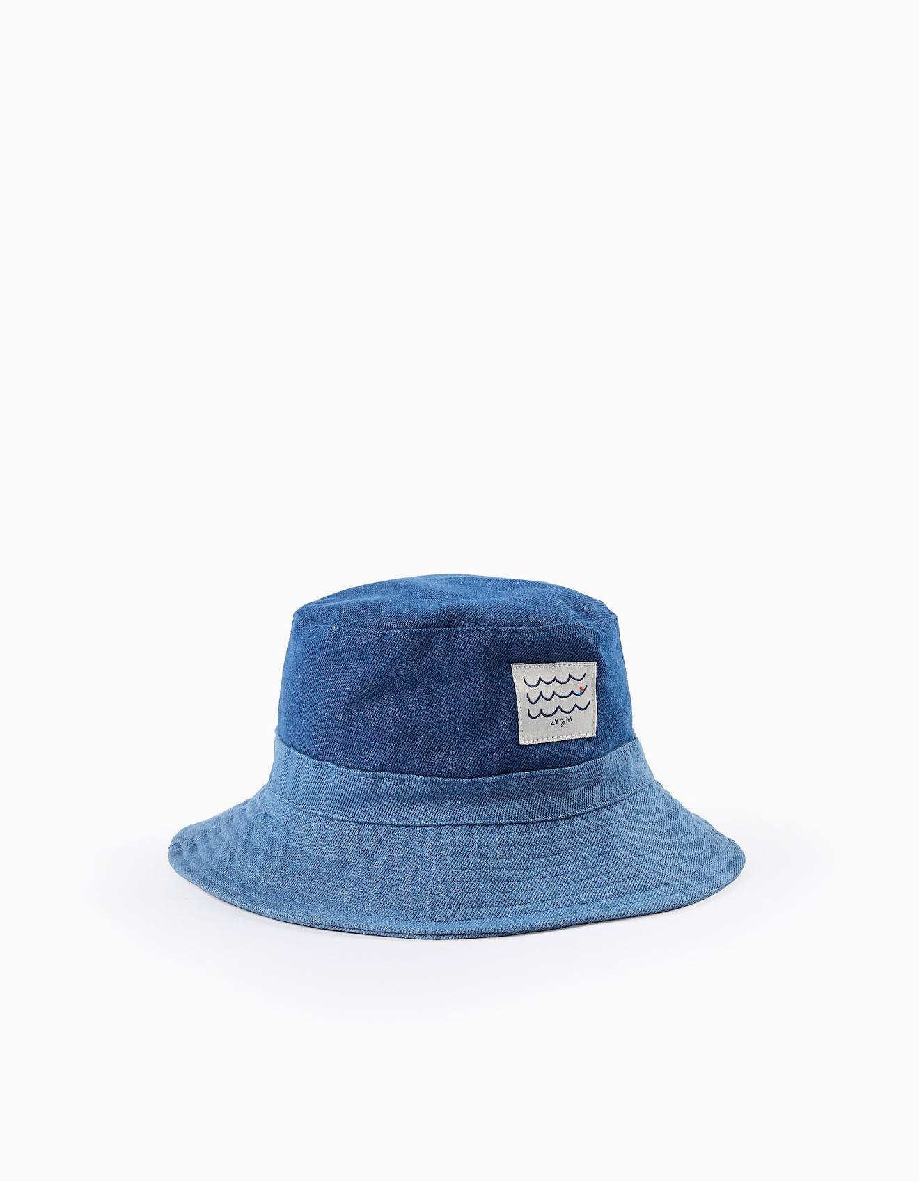 Chapeau Combiné En Denim Bleu