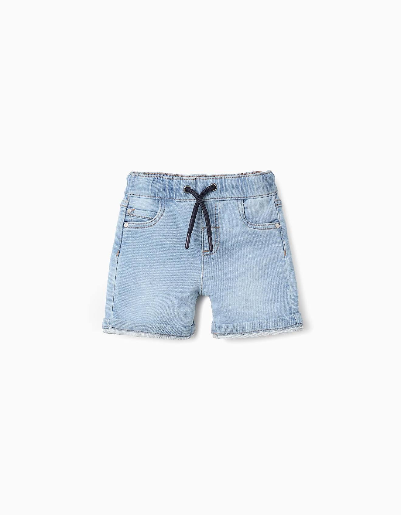 Short En Jean De Type Jogpant Bleu Clair