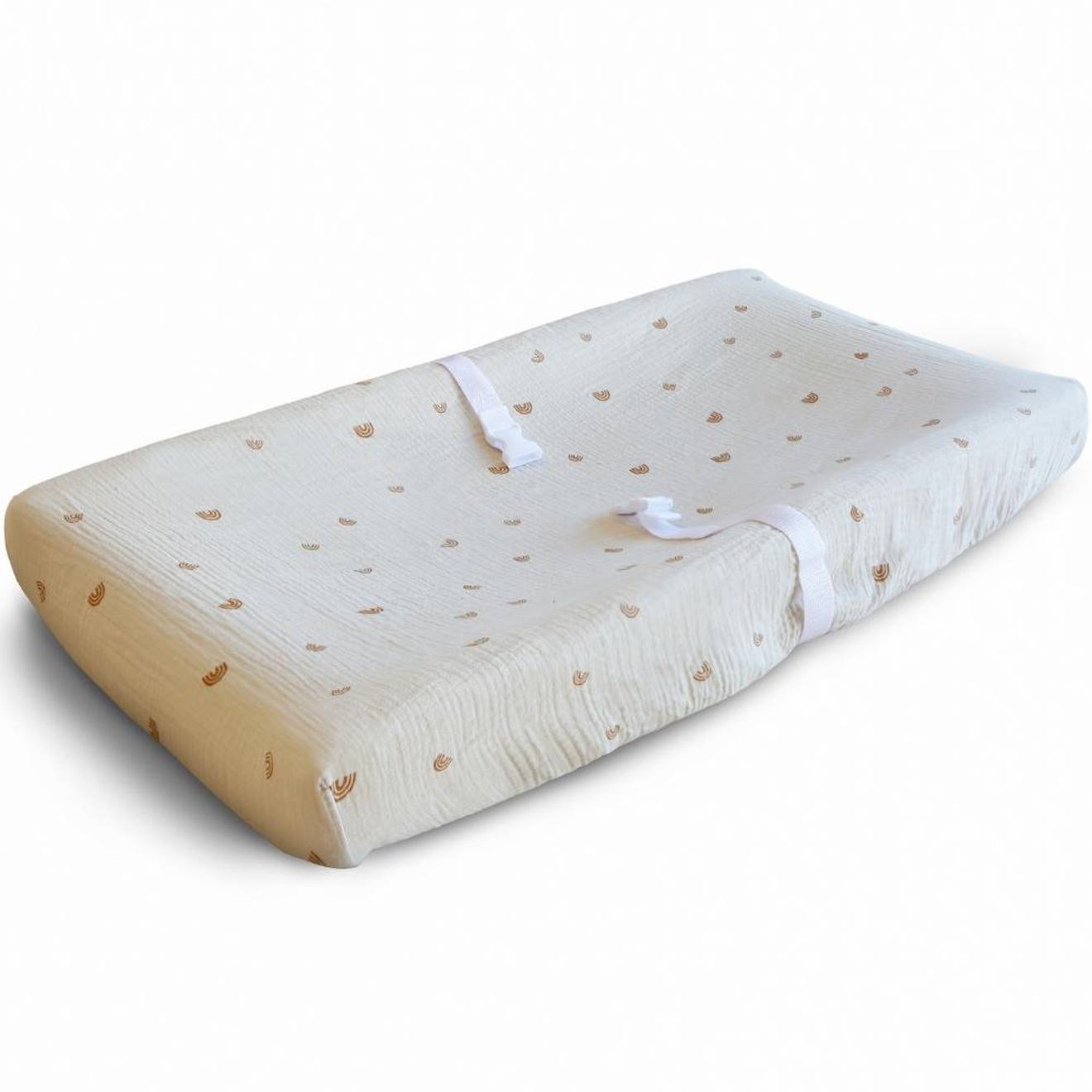 Housse De Matelas À Langer En Coton Bio Rainbows (72 X 48 Cm) Ecru (Mushie) - Image 2