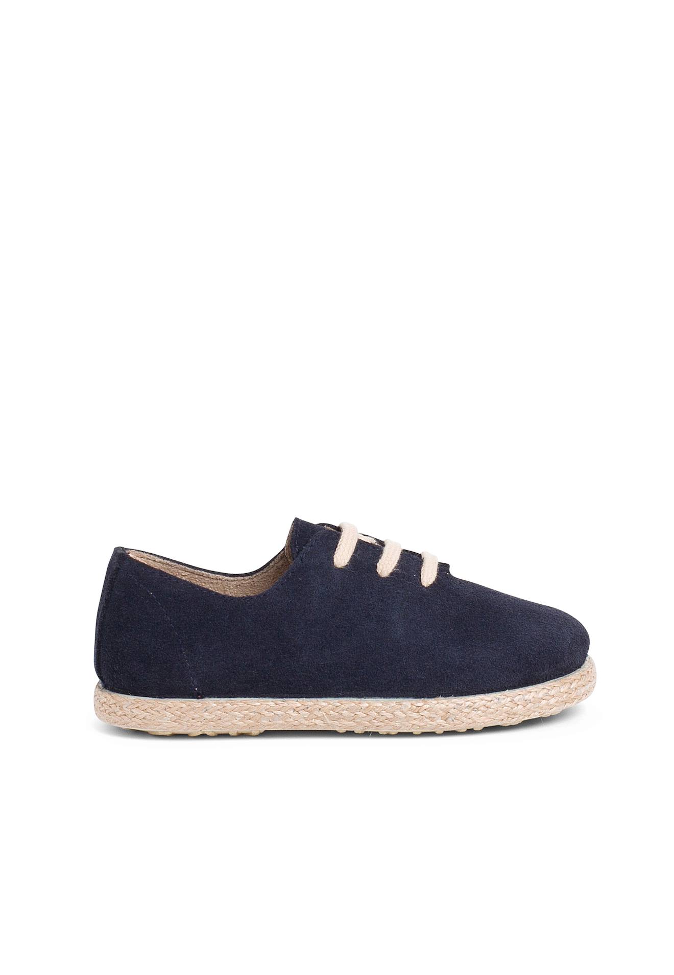 Tennis Avec Lacets En Suède Et Jute Pour Enfant Bleu Marine