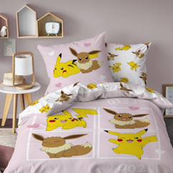 -Parure de lit imprimée 100% coton, pokemon evoli