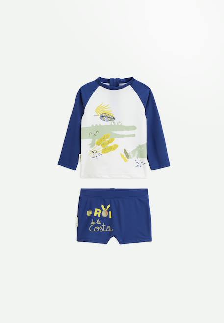 Maillot de bain bébé 2 pièces t-shirt de protection uv & boxer costa Bleu 3 - vertbaudet enfant 