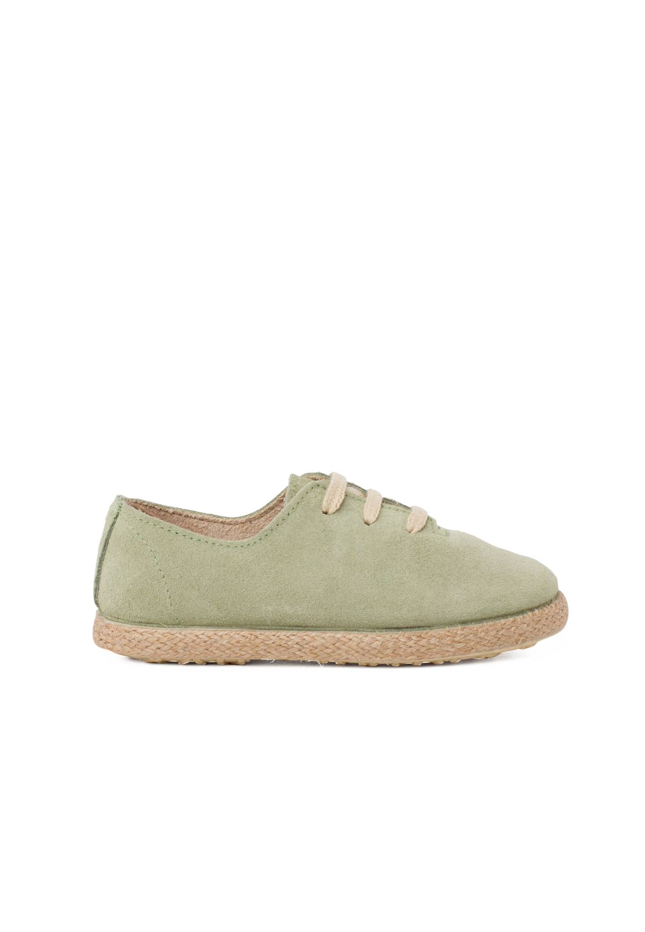 Tennis Avec Lacets En Suède Et Jute Pour Enfant Vert
