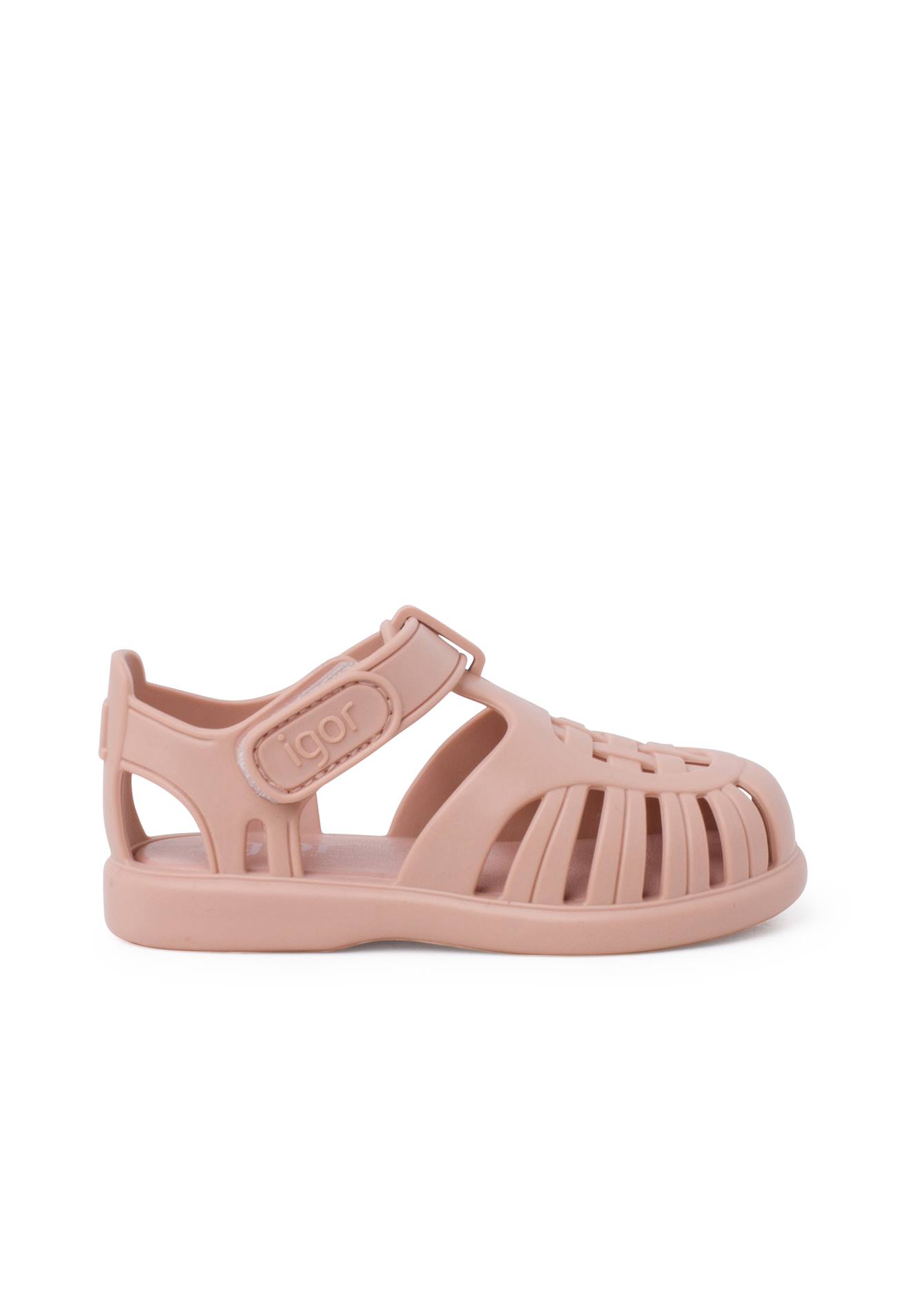 Sandales Plastique À Fermeture Scratch Tobby Solid Rose Pâle