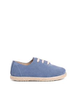 Chaussures-Tennis avec lacets en suède et jute pour enfant