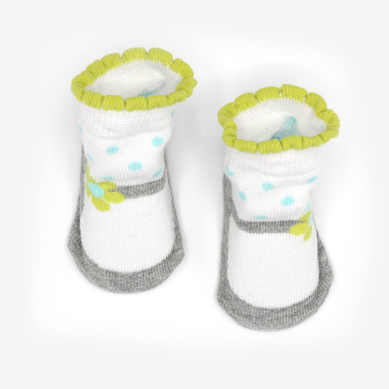 Chaussette Bébé - Petites Fleurs Gris