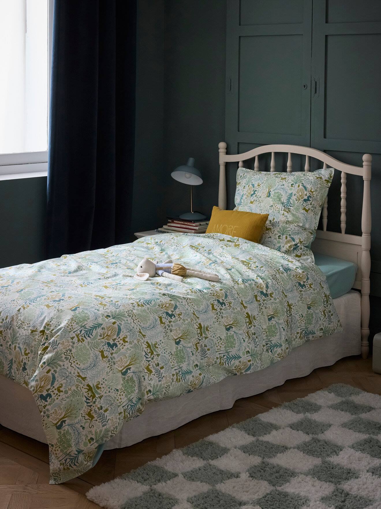 Housse De Couette Percale De Coton forêt Magique Imprimé Forêt