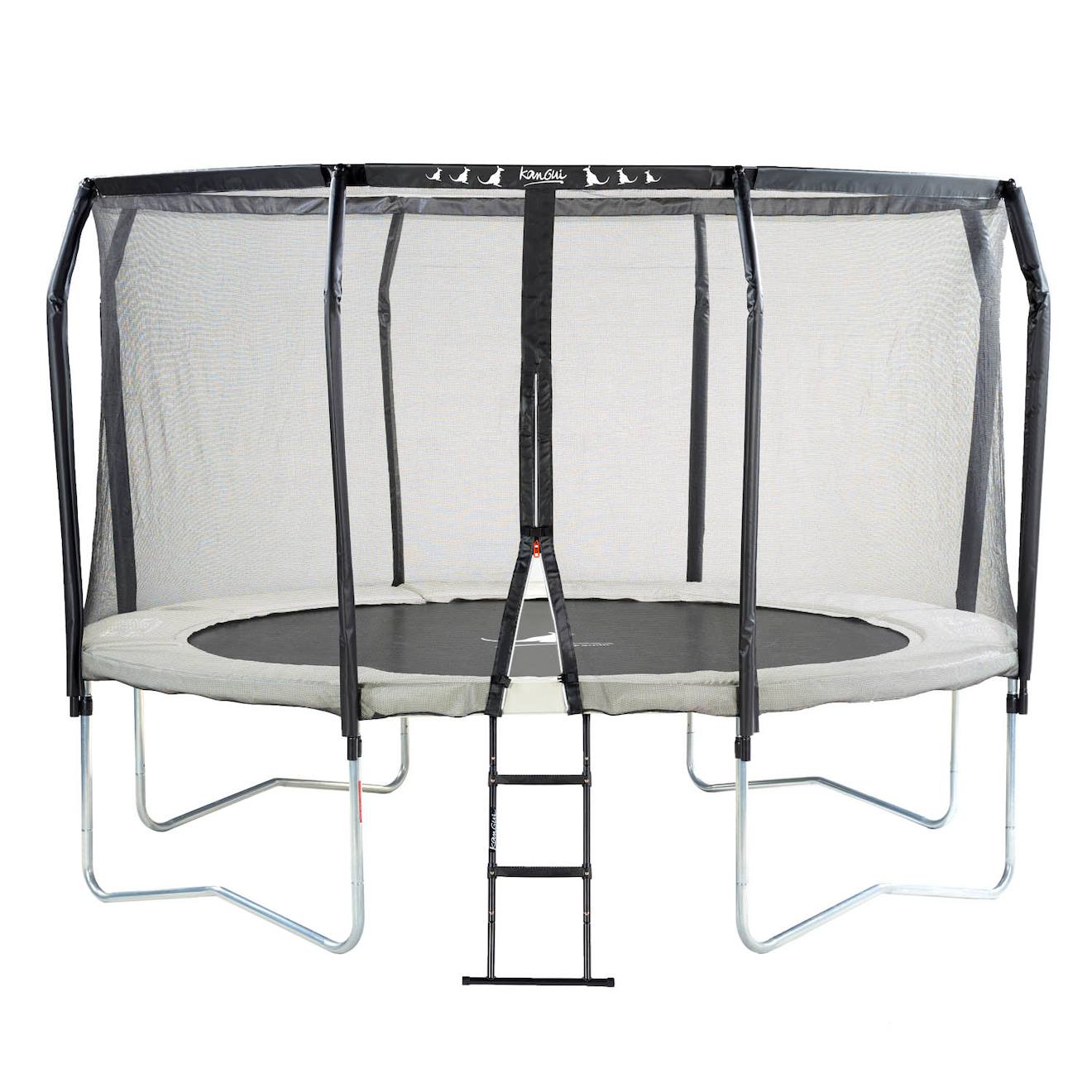 Trampoline De Jardin Rond Ø366cm Avec Filet De Sécurité + Échelle - Fabrication Européenne - Famili 360 Beige