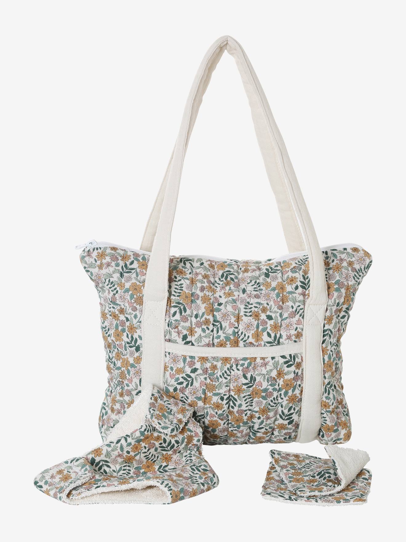 Sac à langer poupon personnalisable en gaze de coton retro flower